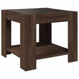 Berkfield Home Decorative Coffee Table with LED Brown Oak 53x53x45 cm Engineered Wood - Size: 53 x 53 x 45 cm - thumbnail 8