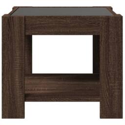 Berkfield Home Decorative Coffee Table with LED Brown Oak 53x53x45 cm Engineered Wood - Size: 53 x 53 x 45 cm - thumbnail 6