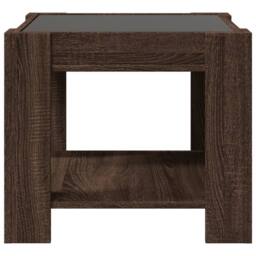 Berkfield Home Decorative Coffee Table with LED Brown Oak 53x53x45 cm Engineered Wood - Size: 53 x 53 x 45 cm - thumbnail 7