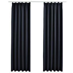 Berkfield Home Blackout Curtains with Hooks 2 pcs Anthracite 140x175 cm - thumbnail 2