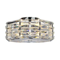 Loops 4 Bulb Flush Light Low Ceiling Polished Nickel Finish LED E27 60W Bulb in Metallics - thumbnail 1