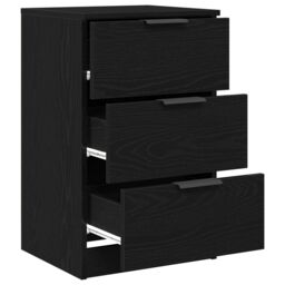 Berkfield Home Nightstands 2 pack Black Oak 40x65x65 cm Made of Engineered Wood - Size: 40 x 65 x 65 cm - thumbnail 5