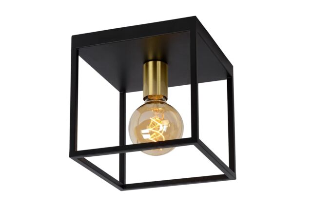 Lucide 'RUBEN' Dimmable Stylish Indoor Modern Flush Ceiling Light 1xE27 in Black - image 1