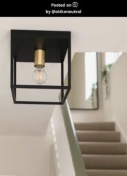 Lucide 'RUBEN' Dimmable Stylish Indoor Modern Flush Ceiling Light 1xE27 in Black - thumbnail 6