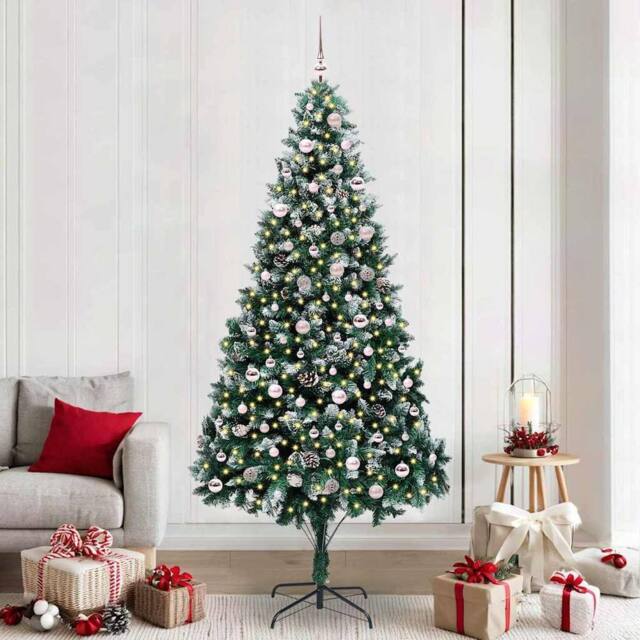 Berkfield Home Artificial Christmas Tree with 300 LEDs with Stand Green 240 cm - image 1