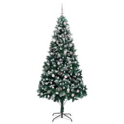 Berkfield Home Artificial Christmas Tree with 300 LEDs with Stand Green 240 cm - thumbnail 4