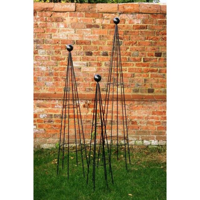 Poppyforge Hampton 6Ft Obelisk, Plant Border Support - Steel - BM/RtR in Black - image 1