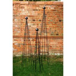 Poppyforge Hampton 6Ft Obelisk, Plant Border Support - Steel - BM/RtR in Black