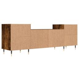 Berkfield Home TV Cabinet Smoked Oak 160x35x55 cm Engineered Wood in Brown - Size: 160 x 35 x 55 cm - thumbnail 8