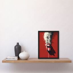 Artery8 Wall Art Print Red Luxury Car Fumes Speed Petrolhead Bold Man Cave Dad Art Framed Poster in Black - Size: A4 - thumbnail 4