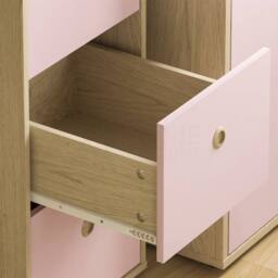 Kelvenix Pink & Oak Computer Desk 3 Drawer Dressing PC Table - Size: 0.6m2 - thumbnail 4