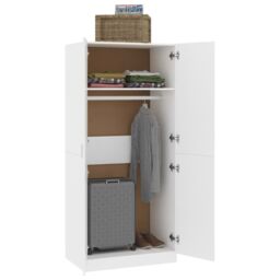 Berkfield Home Wardrobe White 80x52x180 cm Engineered Wood - Size: 80 x 52 x 180 cm - thumbnail 4