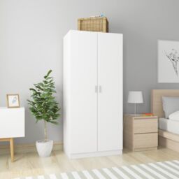 Berkfield Home Wardrobe White 80x52x180 cm Engineered Wood - Size: 80 x 52 x 180 cm - thumbnail 1
