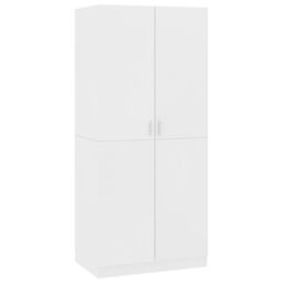 Berkfield Home Wardrobe White 80x52x180 cm Engineered Wood - Size: 80 x 52 x 180 cm - thumbnail 2