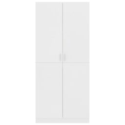 Berkfield Home Wardrobe White 80x52x180 cm Engineered Wood - Size: 80 x 52 x 180 cm - thumbnail 6