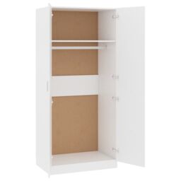Berkfield Home Wardrobe White 80x52x180 cm Engineered Wood - Size: 80 x 52 x 180 cm - thumbnail 5