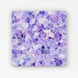 Warren Reed - Designer Purple & White Mosaic Design Canvas - Size: w10 inch x h10 inch - thumbnail 1