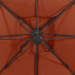 Berkfield Home Cantilever Umbrella with Double Top 300x300 cm Terracotta in Burnt Orange - thumbnail 8