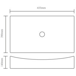 Berkfield Home Ceramic Bathroom Sink Basin Black Rectangular - thumbnail 6