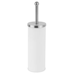 VOGREX White Stainless Steel Toilet Brush Set Matt Holder Cup - thumbnail 6