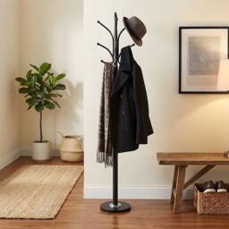 EONLION Black Metal Hat Coat Stand Umbrella Holder - Size: 500mm - thumbnail 3