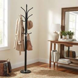 EONLION Black Metal Hat Coat Stand Umbrella Holder - Size: 500mm - thumbnail 1