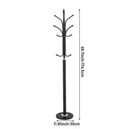 EONLION Black Metal Hat Coat Stand Umbrella Holder - Size: 500mm - thumbnail 2