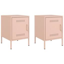 Berkfield Home Bedside Cabinets 2 pcs Pink 36x39x50.5 cm Steel