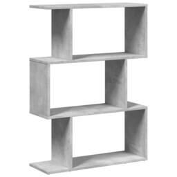Berkfield Home Room Divider Bookcase 3-Tier Concrete Grey 70x24x97 cm Engineered Wood - Size: 70 x 24 x 97 cm - thumbnail 3