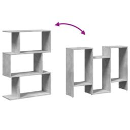 Berkfield Home Room Divider Bookcase 3-Tier Concrete Grey 70x24x97 cm Engineered Wood - Size: 70 x 24 x 97 cm - thumbnail 8