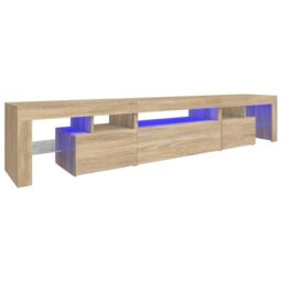 Berkfield Home TV Cabinet with LED Lights Sonoma Oak 215x36.5x40 cm - thumbnail 2