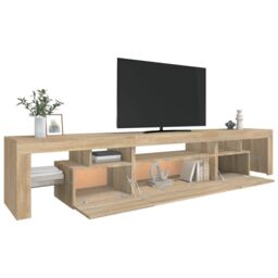 Berkfield Home TV Cabinet with LED Lights Sonoma Oak 215x36.5x40 cm - thumbnail 6