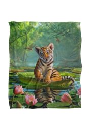 JQ Licensing Jlo Baby Tiger & Lilies Silky Touch Super Soft Throw Blanket 152 X 127 cm in White - thumbnail 1