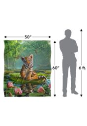 JQ Licensing Jlo Baby Tiger & Lilies Silky Touch Super Soft Throw Blanket 152 X 127 cm in White - thumbnail 5