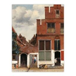 "Artery8 The Little Street Facades Vermeer Vintage Wall Art Print Poster in Red - Size: W24"" x H32""" - thumbnail 1
