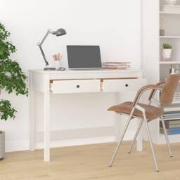 Berkfield Home Beautiful Desk with Drawers White 100x50x78 cm Solid Wood Pine - Size: 100 x 50 x 78 cm