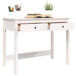 Berkfield Home Beautiful Desk with Drawers White 100x50x78 cm Solid Wood Pine - Size: 100 x 50 x 78 cm - thumbnail 5