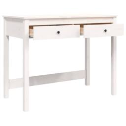 Berkfield Home Beautiful Desk with Drawers White 100x50x78 cm Solid Wood Pine - Size: 100 x 50 x 78 cm - thumbnail 7