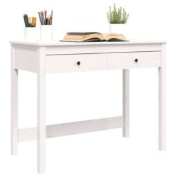 Berkfield Home Beautiful Desk with Drawers White 100x50x78 cm Solid Wood Pine - Size: 100 x 50 x 78 cm - thumbnail 4