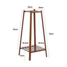 NESTLUNE 2tier Tall Bamboo Plant Stand Pot Holder Shelf in Brown - Size: 100 cm x 15 cm - thumbnail 1