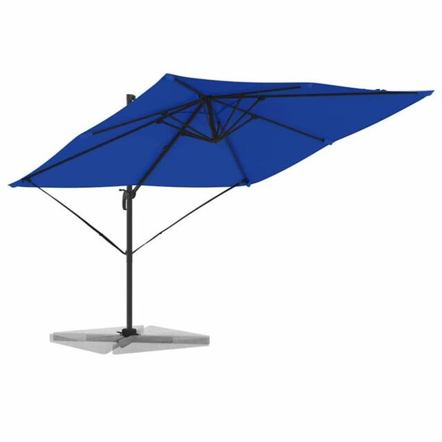 Berkfield Home Modern Cantilever Roma Parasol Azure Blue 286x285x265 cm Aluminium - Size: 286 x 285 x 265 cm - image 1