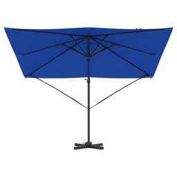 Berkfield Home Modern Cantilever Roma Parasol Azure Blue 286x285x265 cm Aluminium - Size: 286 x 285 x 265 cm - thumbnail 5