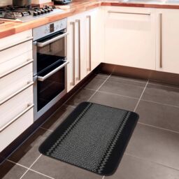 THE RUGS Washable Designer Rugs & Mats Lined Bordered Design in Black - 116Bl - Size: 67 cm x 100 cm - thumbnail 6