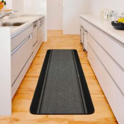 THE RUGS Washable Designer Rugs & Mats Lined Bordered Design in Black - 116Bl - Size: 67 cm x 100 cm - thumbnail 2