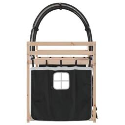 Berkfield Home Elegant Bunk Bed without Mattress White&Black 80x200 cm Solid Woo in Black - thumbnail 6