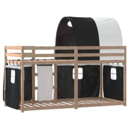 Berkfield Home Elegant Bunk Bed without Mattress White&Black 80x200 cm Solid Woo in Black - thumbnail 7