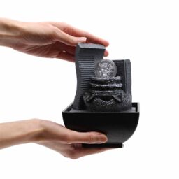 KDMD Tabletop Water Feature - 18cm - Cascading Rock Formation in Grey - thumbnail 3