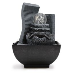 KDMD Tabletop Water Feature - 18cm - Cascading Rock Formation in Grey - thumbnail 1