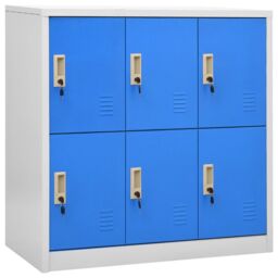 Berkfield Home Locker Cabinets 2 pcs Light Grey & Blue 90x45x92.5 cm Steel - thumbnail 2