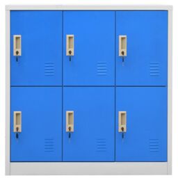 Berkfield Home Locker Cabinets 2 pcs Light Grey & Blue 90x45x92.5 cm Steel - thumbnail 3